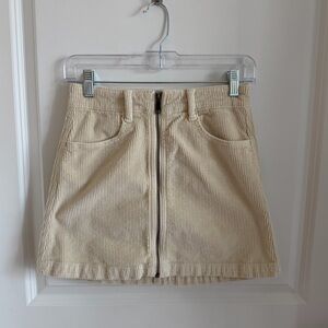 American Eagle Corduroy Zip-Front Mini Skirt